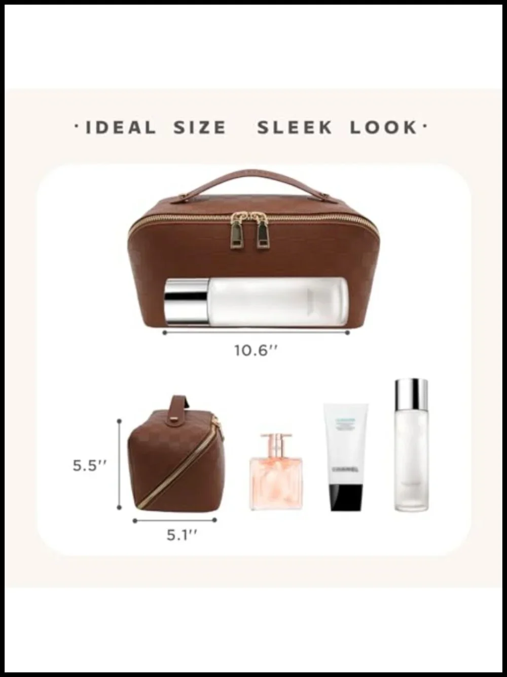 Large Travel Makeup Bag Waterproof PU Leather Cosmetic Organizer Toiletry Pouch